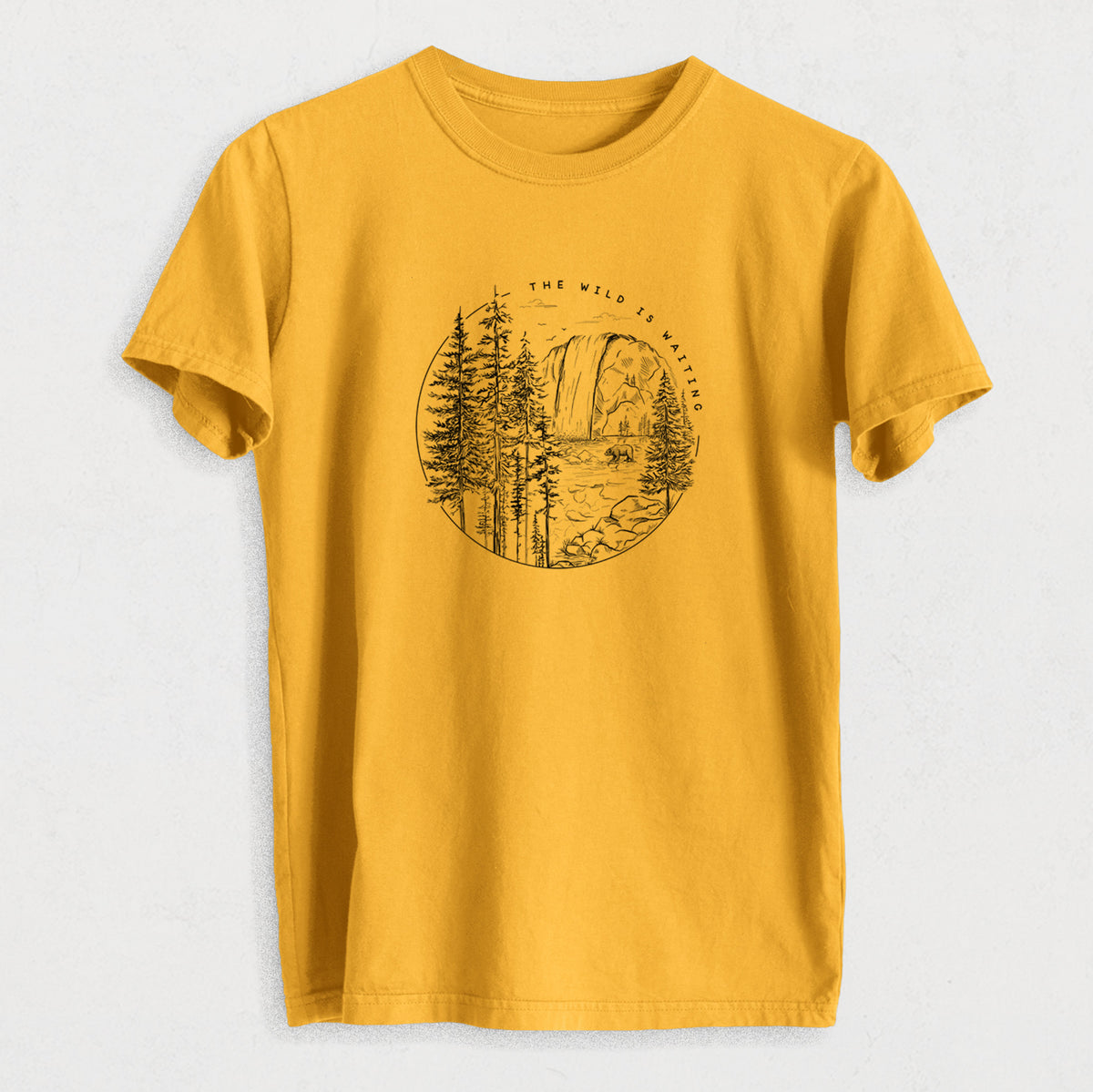 The Wild is Waiting - Heavyweight Men&#39;s 100% Organic Cotton Tee