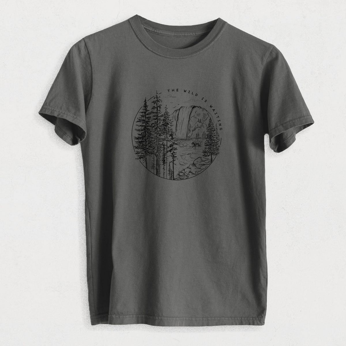 The Wild is Waiting - Heavyweight Men&#39;s 100% Organic Cotton Tee