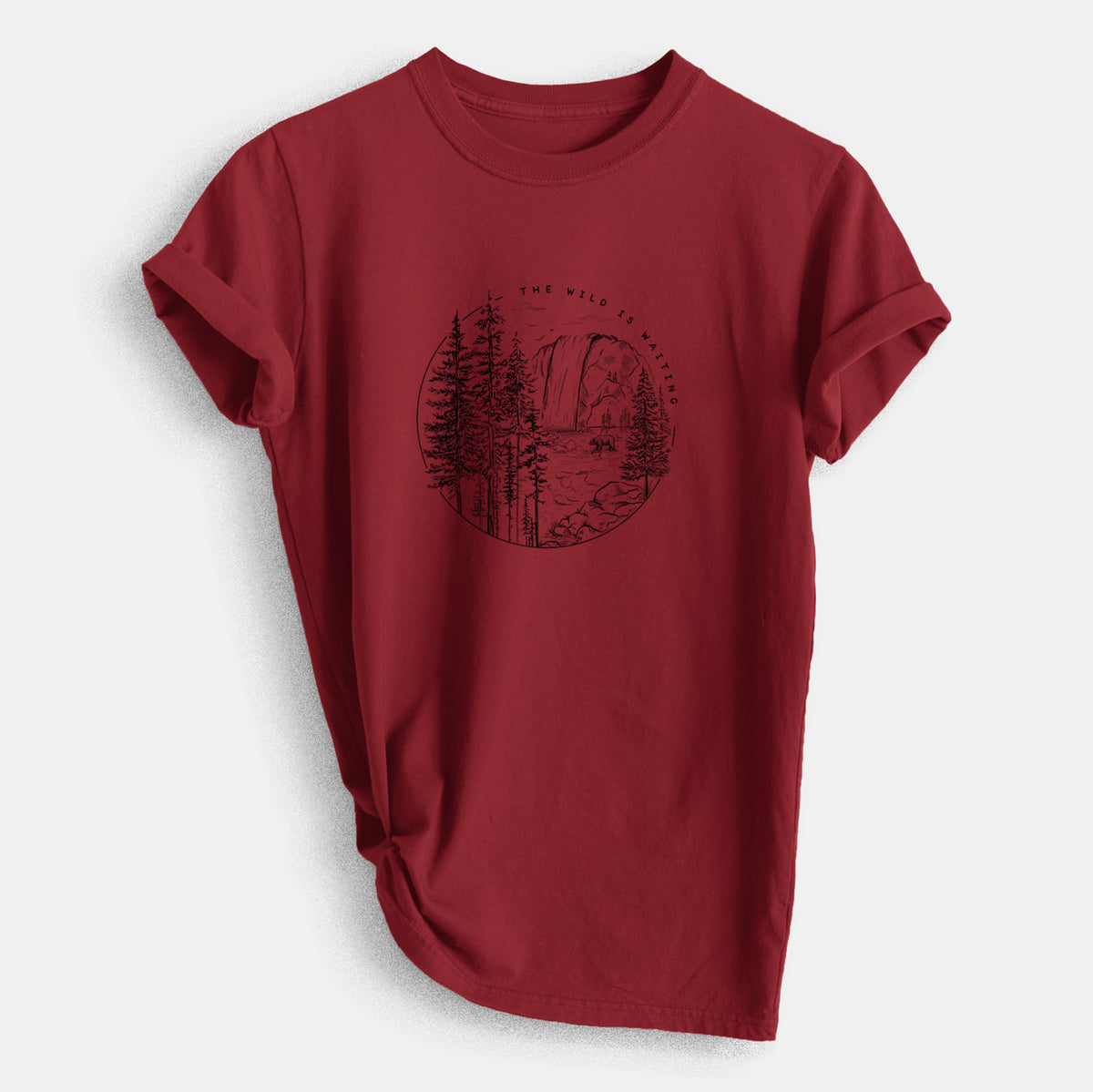 The Wild is Waiting - Heavyweight Men&#39;s 100% Organic Cotton Tee