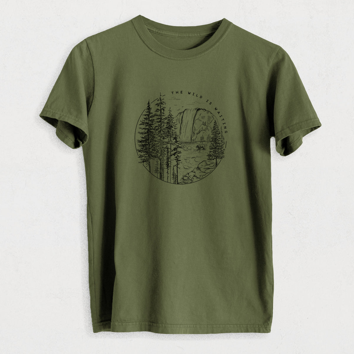 The Wild is Waiting - Heavyweight Men&#39;s 100% Organic Cotton Tee