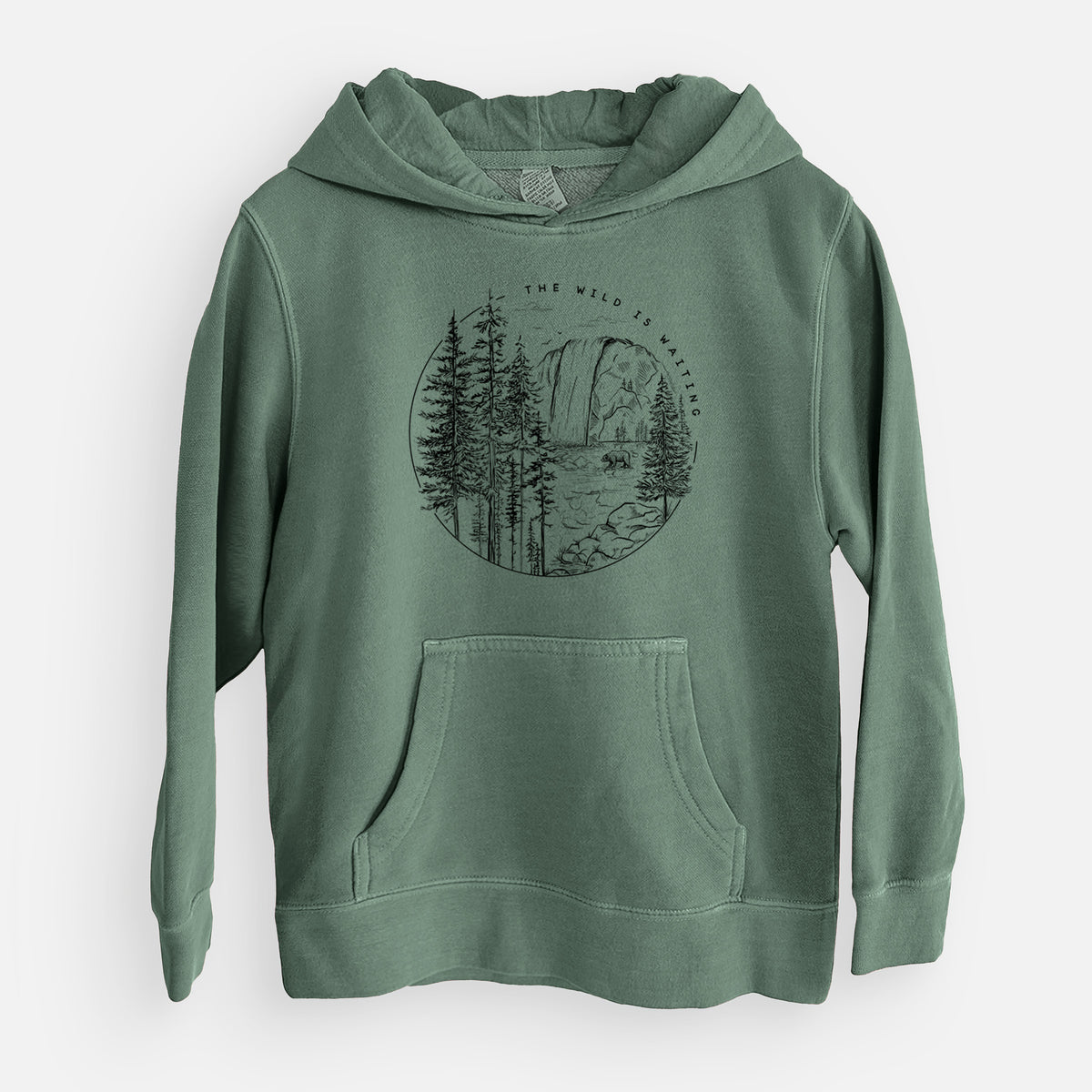 The Wild is Waiting - Youth Pigment Dyed Hoodie