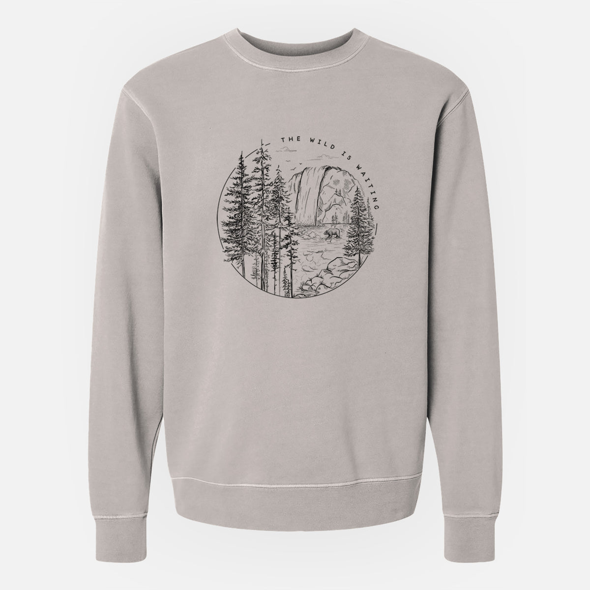 The Wild is Waiting - Unisex Pigment Dyed Crew Sweatshirt