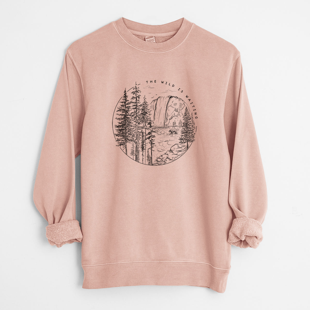 The Wild is Waiting - Unisex Pigment Dyed Crew Sweatshirt