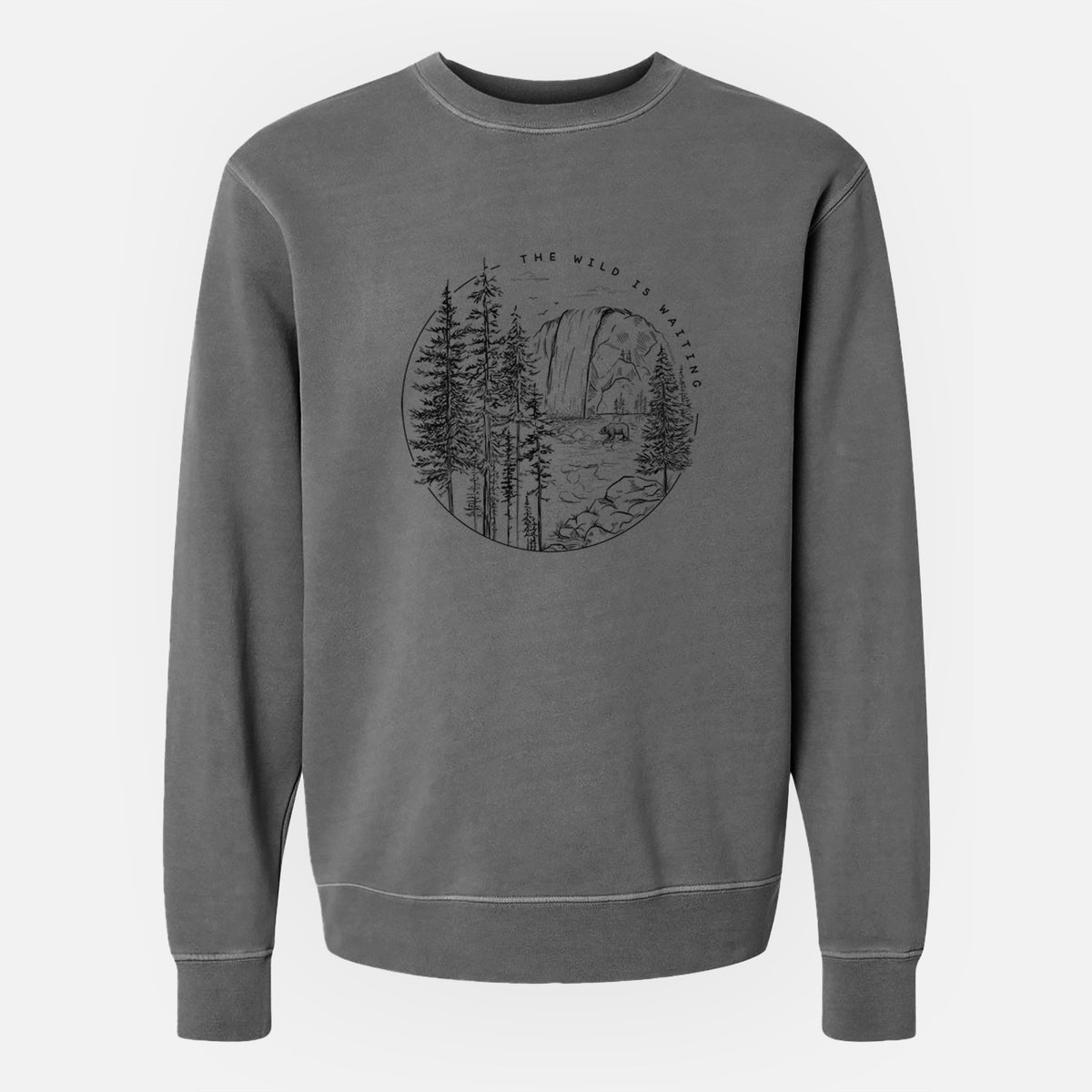 The Wild is Waiting - Unisex Pigment Dyed Crew Sweatshirt