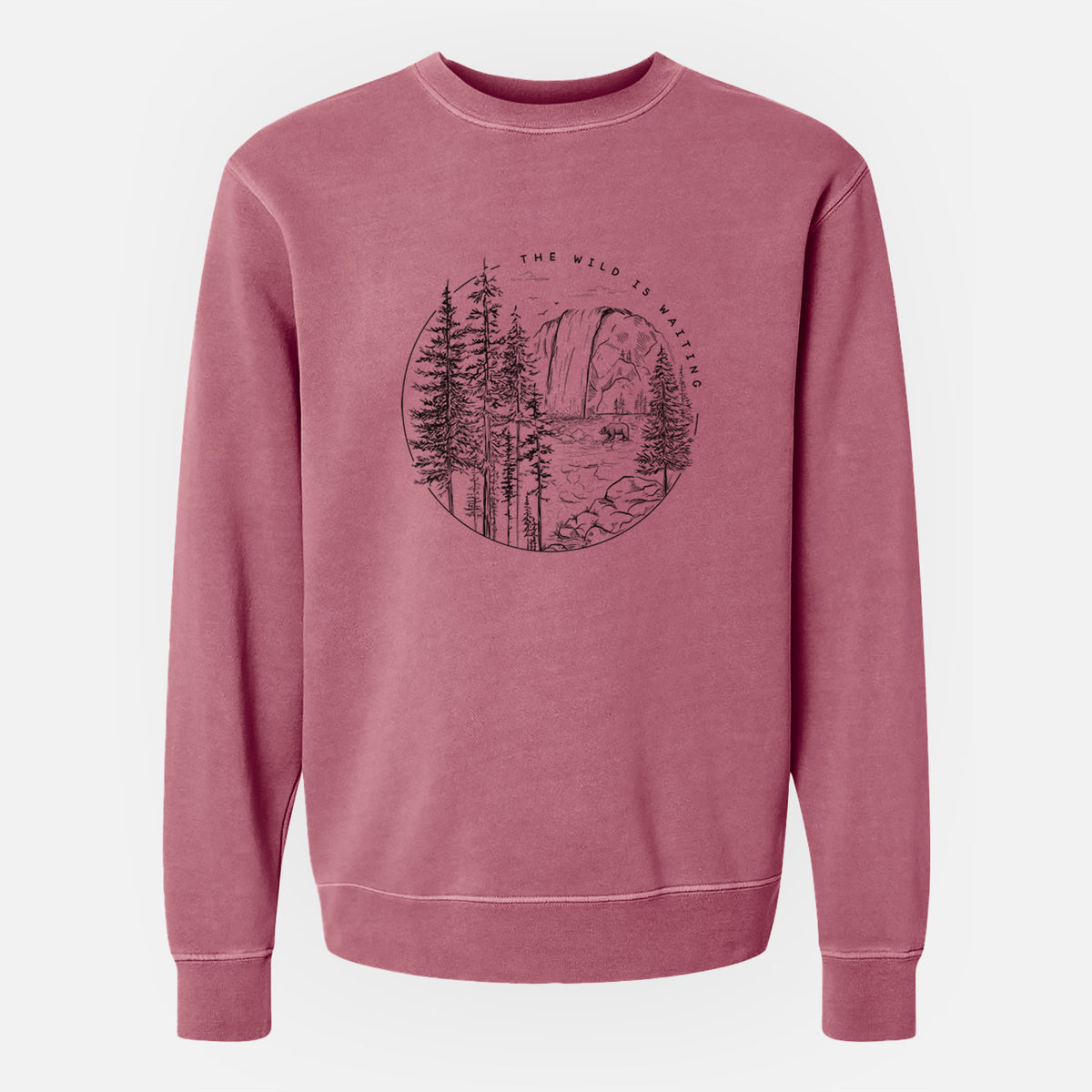 The Wild is Waiting - Unisex Pigment Dyed Crew Sweatshirt