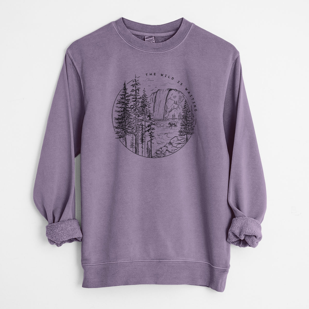 The Wild is Waiting - Unisex Pigment Dyed Crew Sweatshirt