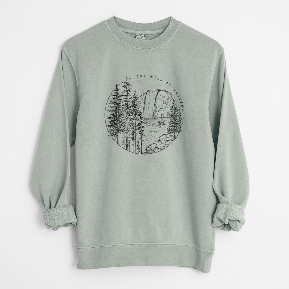 The Wild is Waiting - Unisex Pigment Dyed Crew Sweatshirt