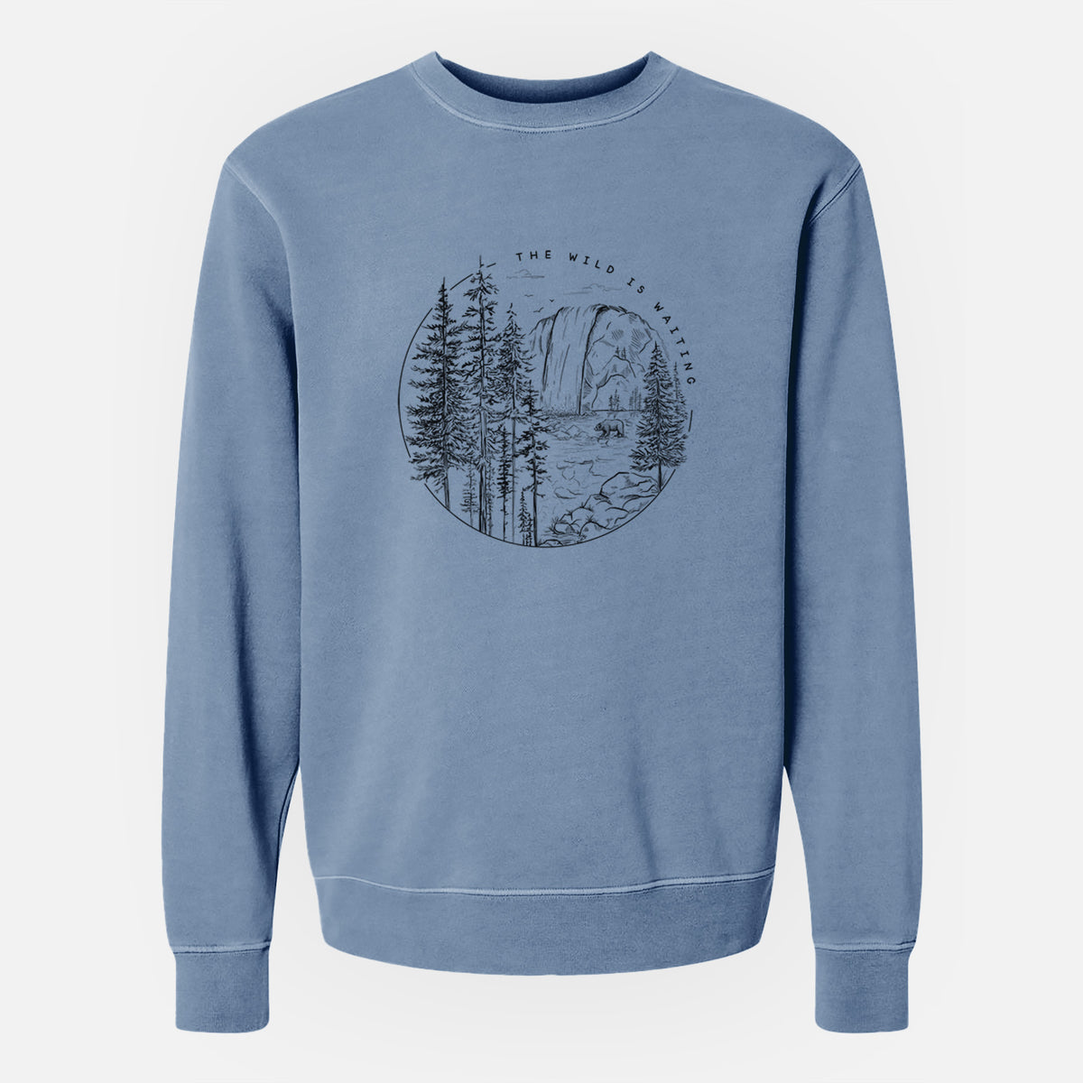 The Wild is Waiting - Unisex Pigment Dyed Crew Sweatshirt