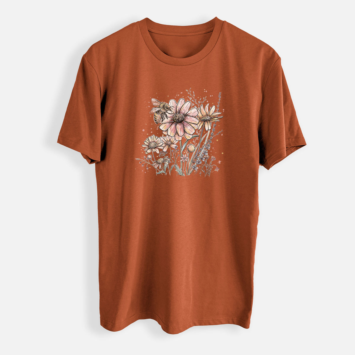 Bee with Wildflowers - Mens Everyday Staple Tee