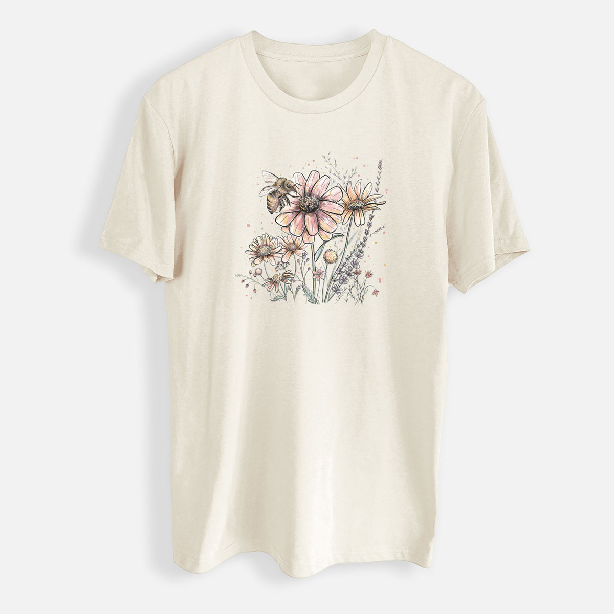 Bee with Wildflowers - Mens Everyday Staple Tee