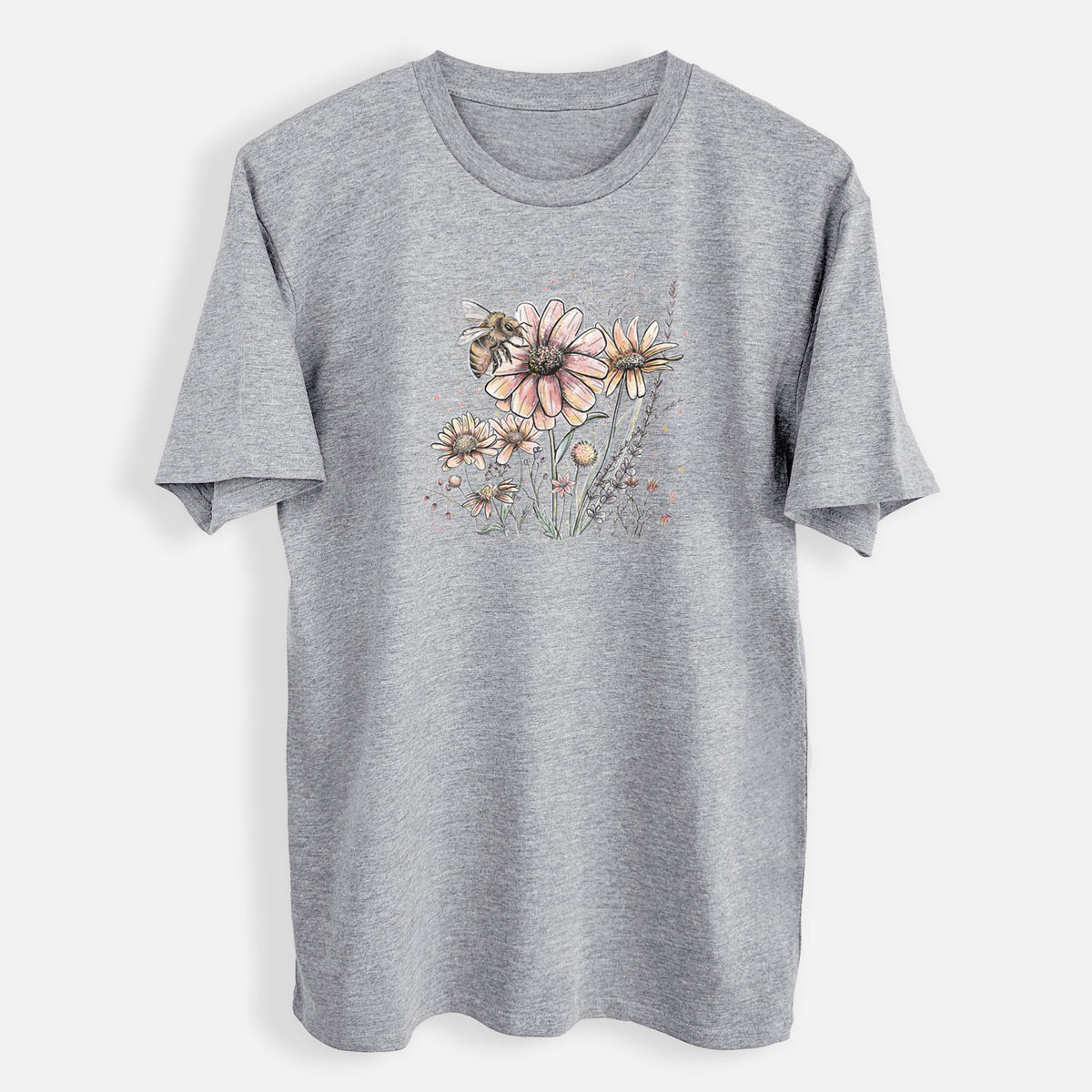 Bee with Wildflowers - Mens Everyday Staple Tee