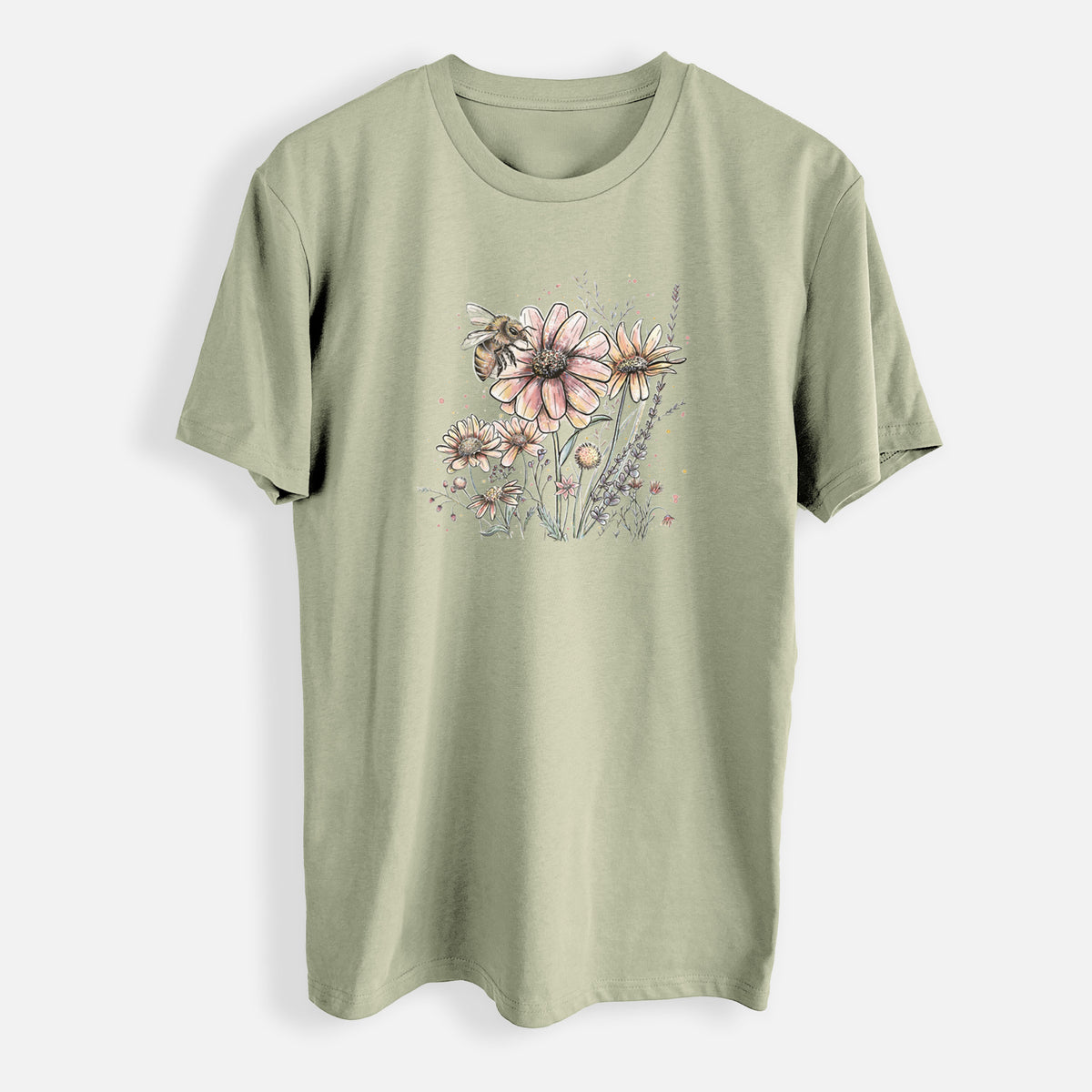 Bee with Wildflowers - Mens Everyday Staple Tee