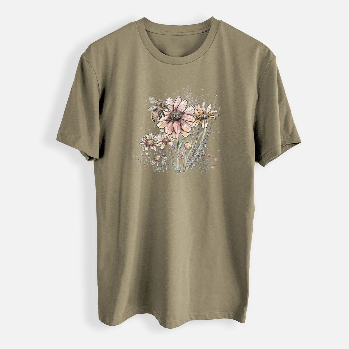 Bee with Wildflowers - Mens Everyday Staple Tee