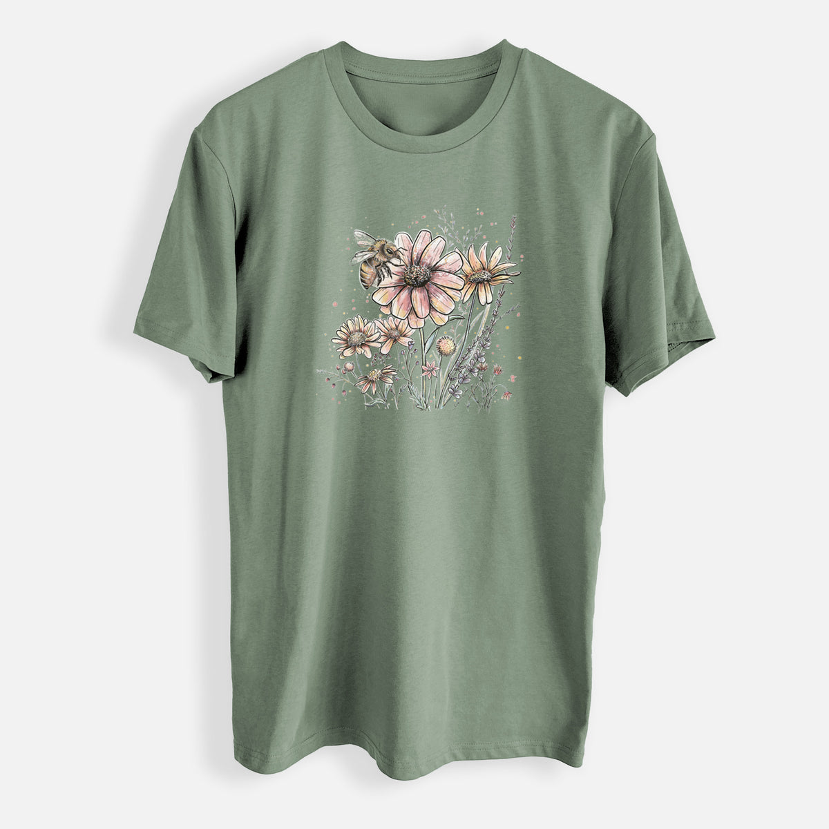 Bee with Wildflowers - Mens Everyday Staple Tee