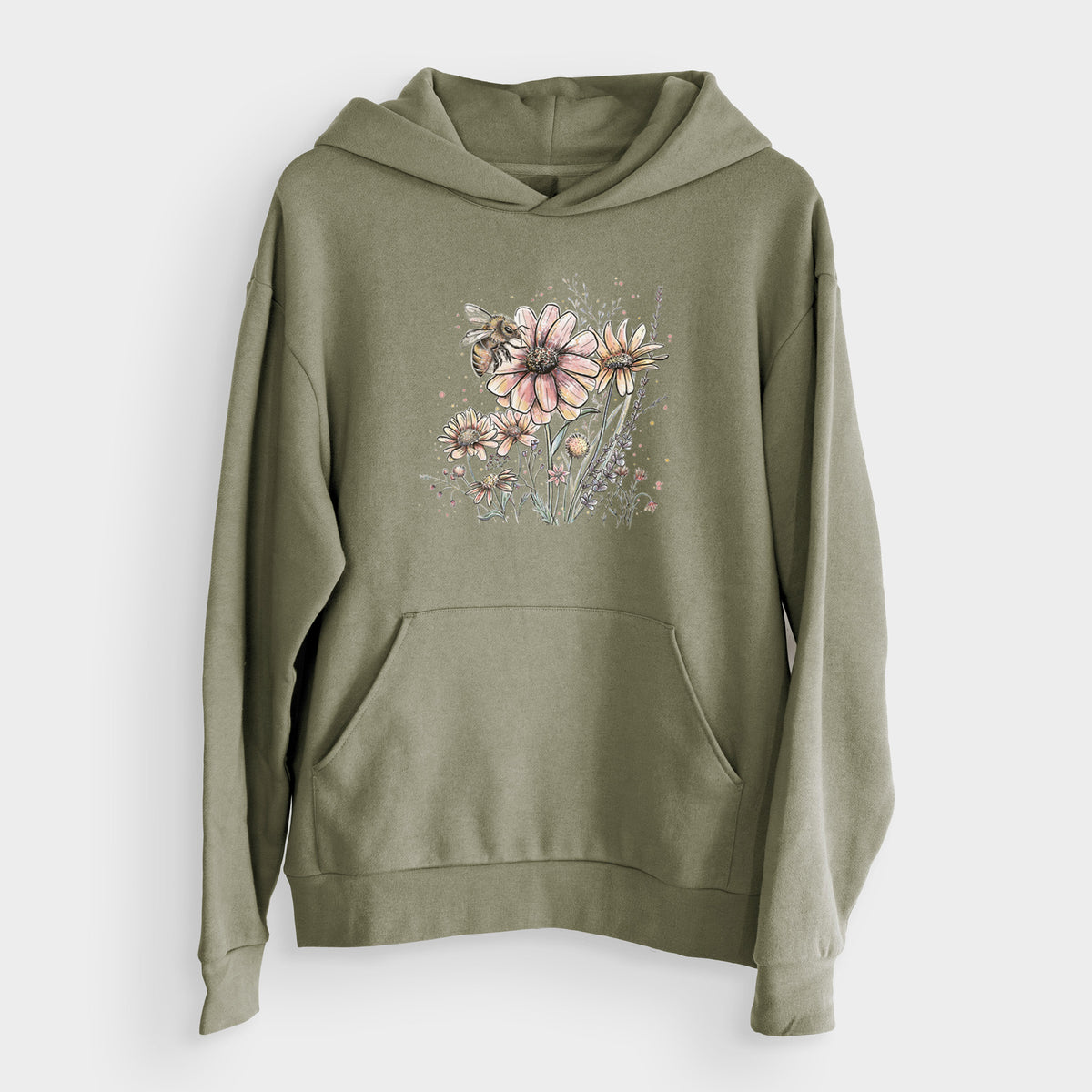 Bee with Wildflowers  - Bodega Midweight Hoodie