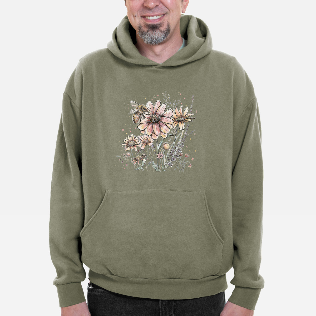 Bee with Wildflowers  - Bodega Midweight Hoodie