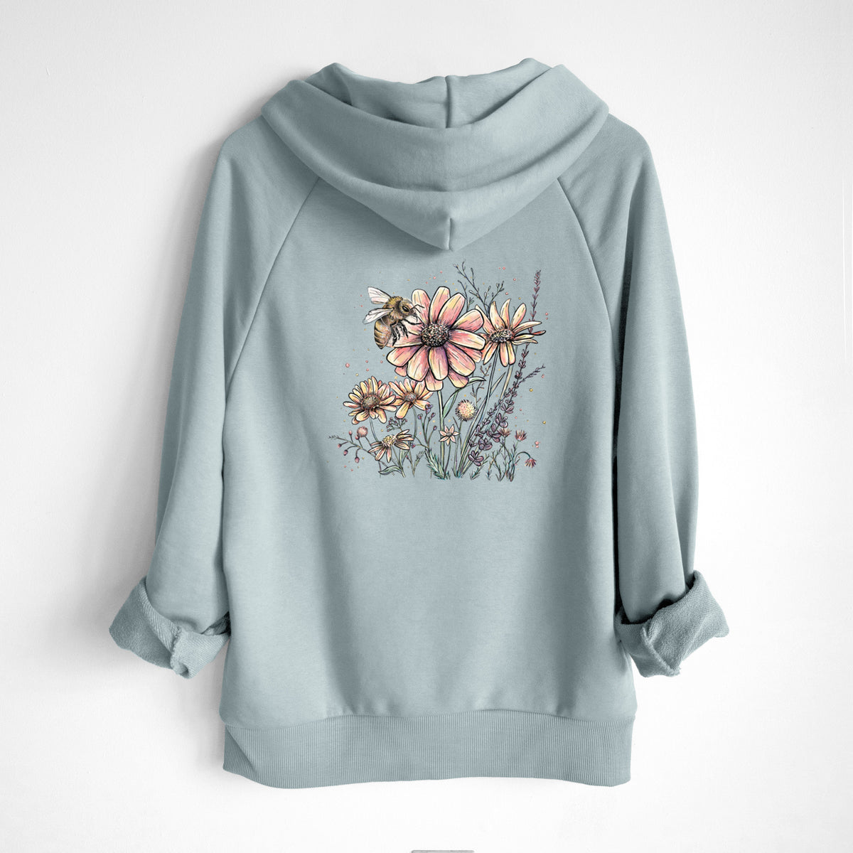 Bee with Wildflowers - UltraLuxe Heavyweight French Terry Hoodie
