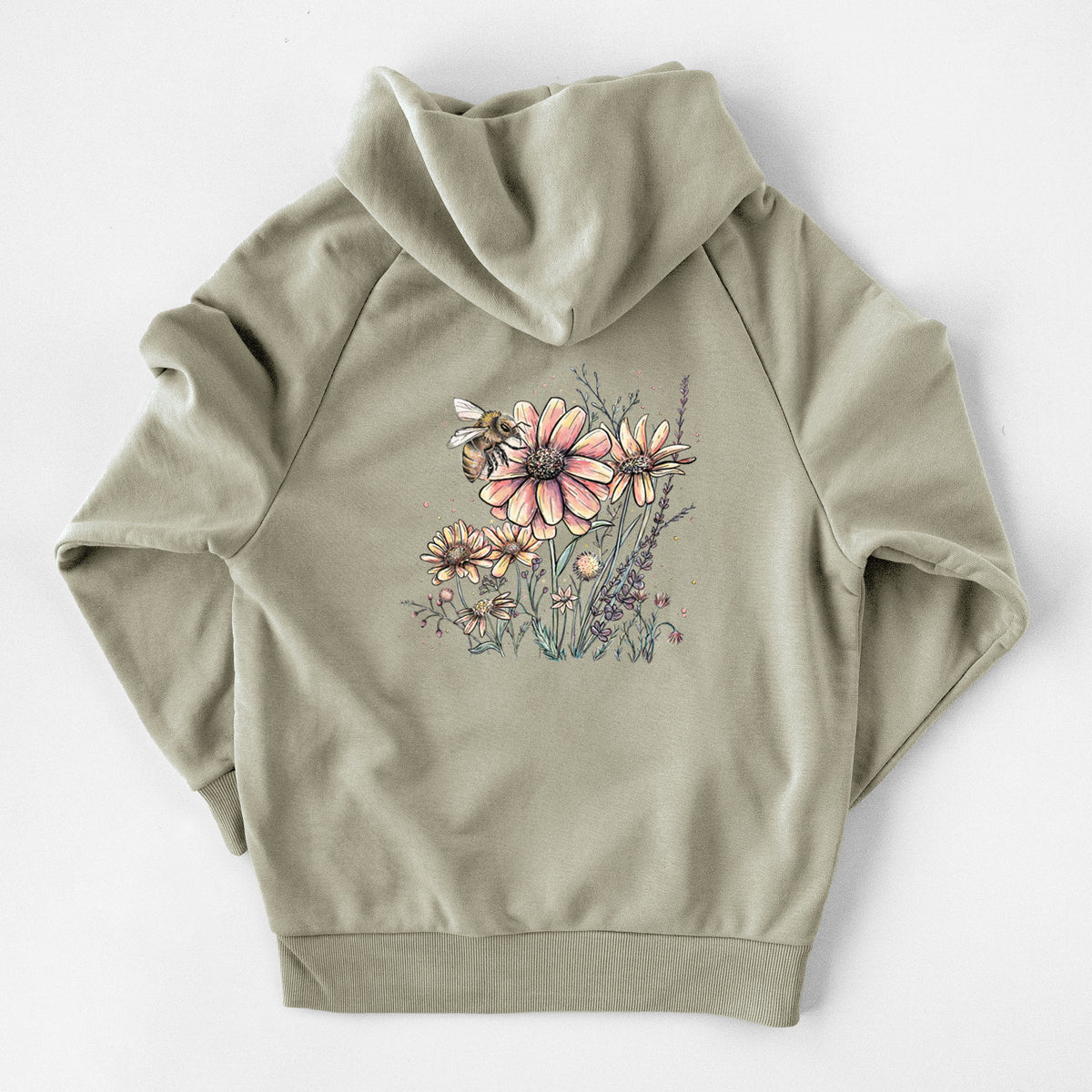 Bee with Wildflowers - UltraLuxe Heavyweight French Terry Hoodie