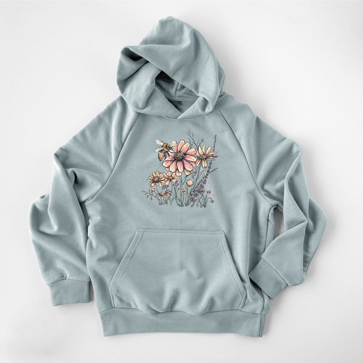 Bee with Wildflowers - UltraLuxe Heavyweight French Terry Hoodie
