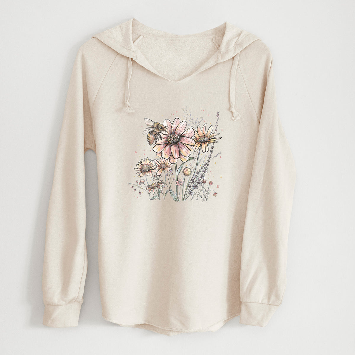 Bee with Wildflowers - Cali Wave Hooded Sweatshirt