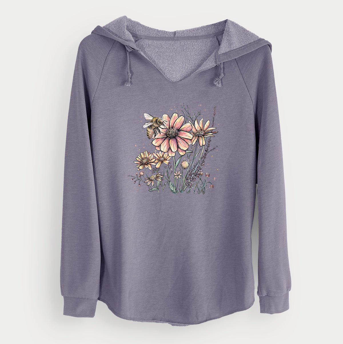 Bee with Wildflowers - Cali Wave Hooded Sweatshirt