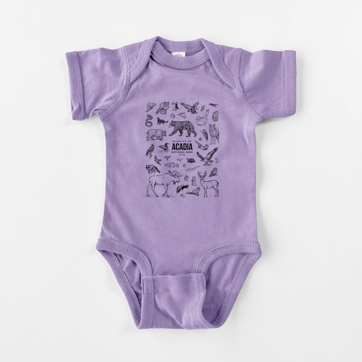 Wildlife of Acadia National Park - Baby Fine Jersey Bodysuit