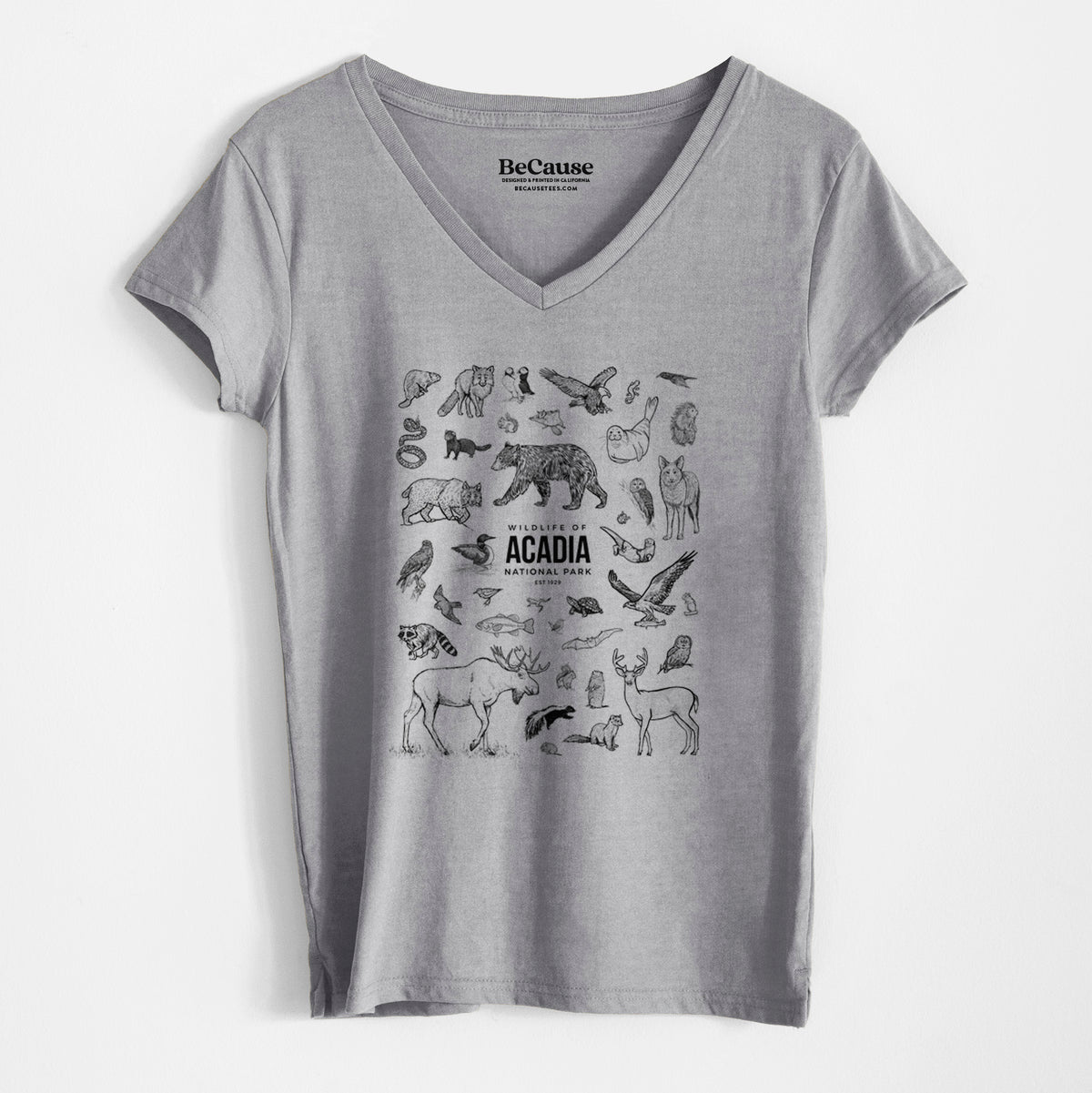 Wildlife of Acadia National Park - Women&#39;s 100% Recycled V-neck