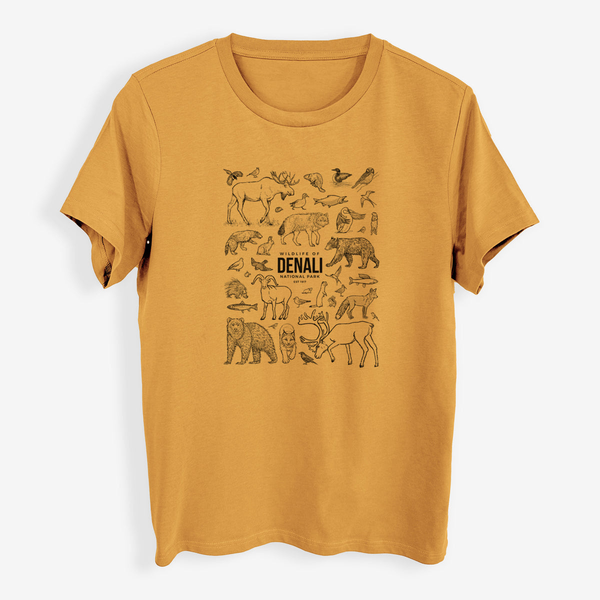 Wildlife of Denali National Park - Womens Everyday Maple Tee