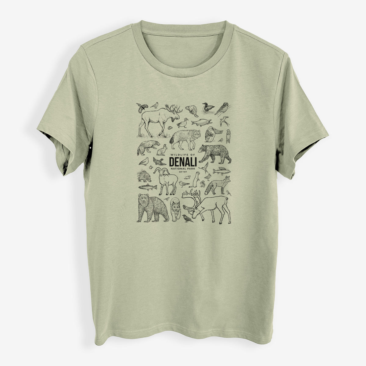 Wildlife of Denali National Park - Womens Everyday Maple Tee