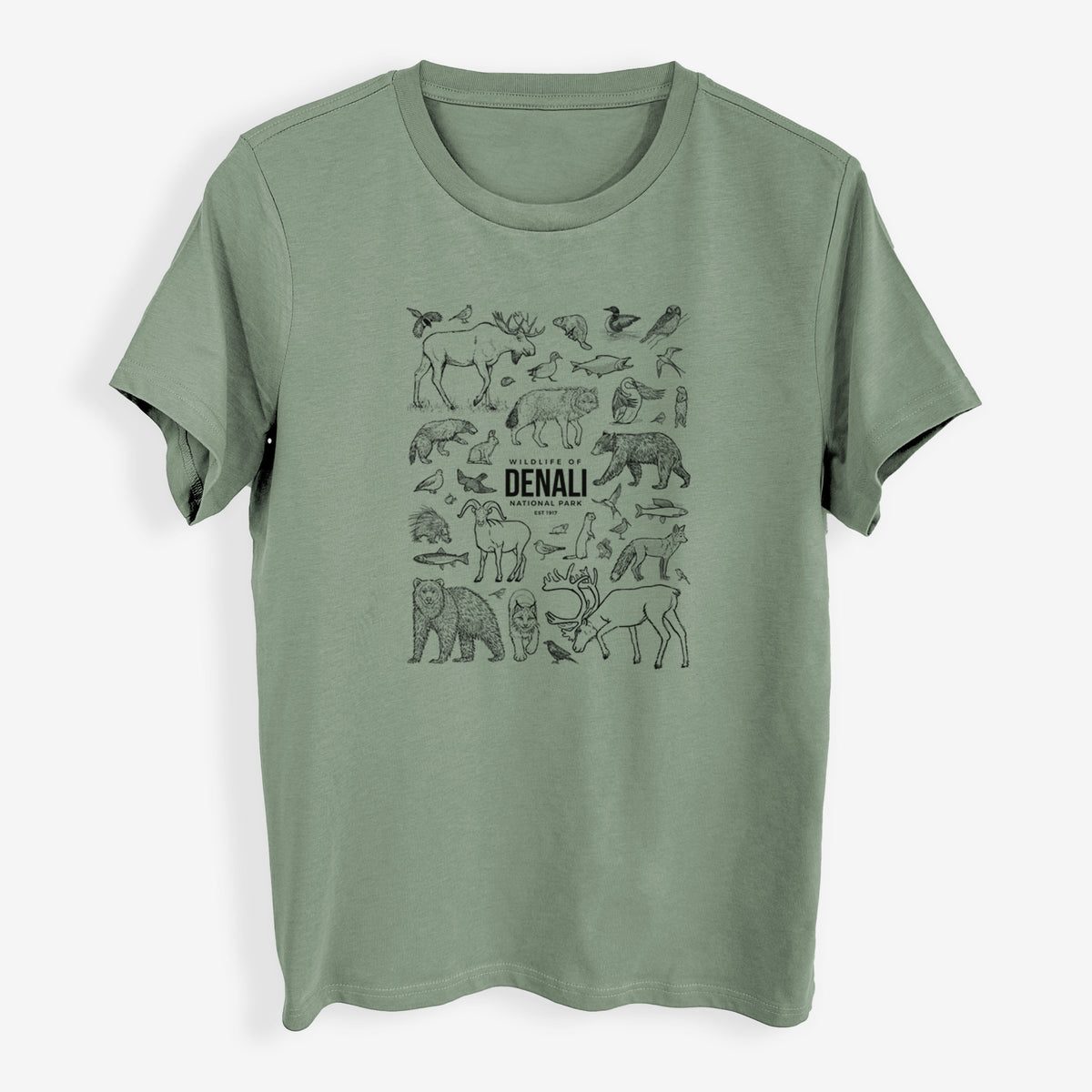 Wildlife of Denali National Park - Womens Everyday Maple Tee