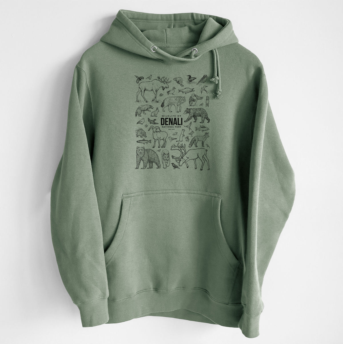 Wildlife of Denali National Park - Heavyweight Fleece Hoodie