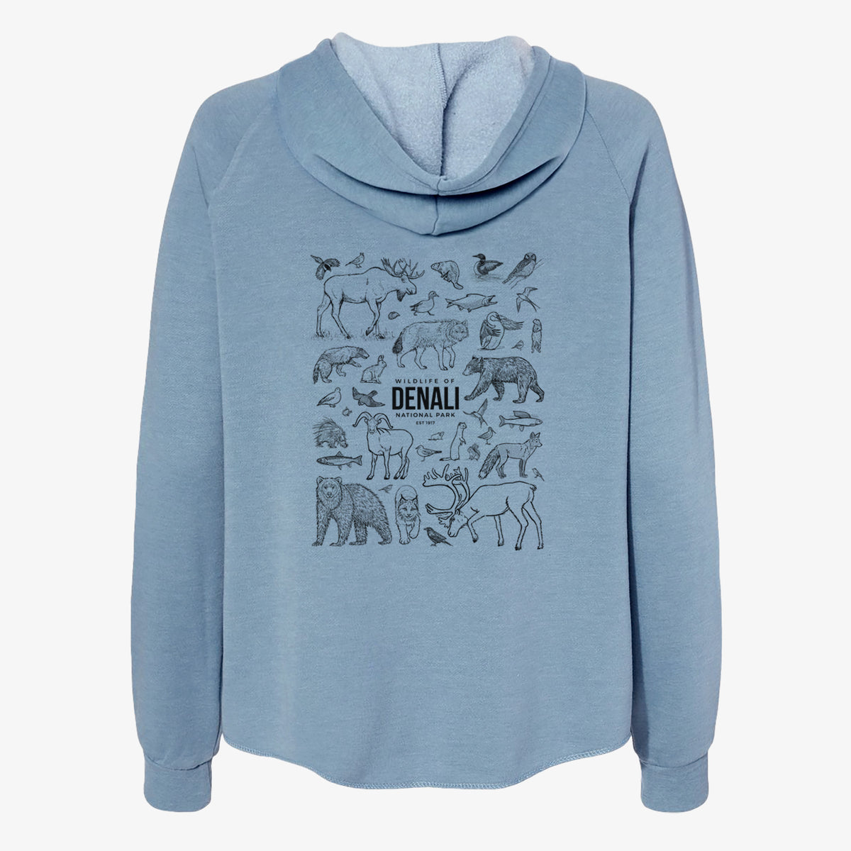 Wildlife of Denali National Park - Women&#39;s Cali Wave Zip-Up Sweatshirt