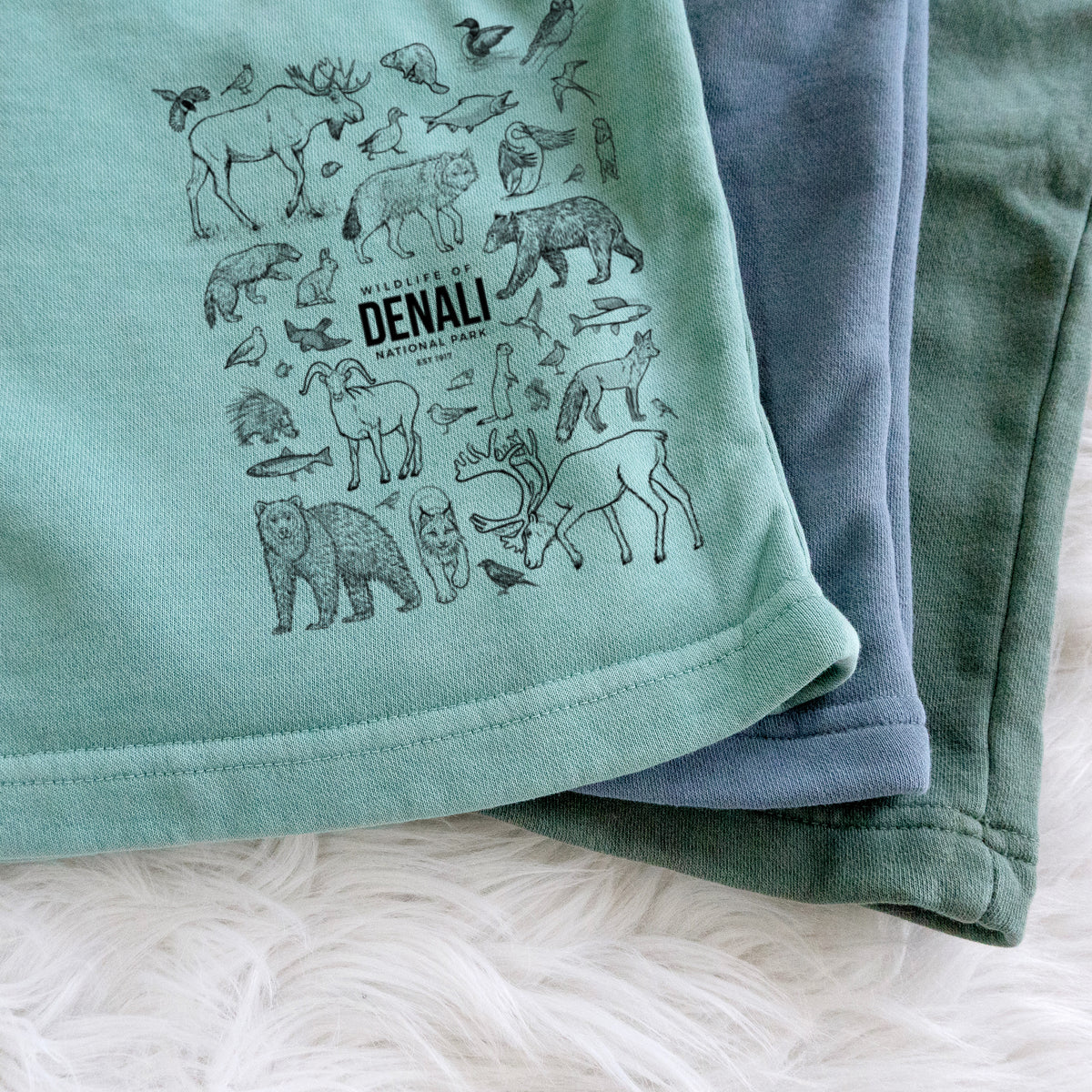 Wildlife of Denali National Park - Unisex Pigment Dyed Shorts