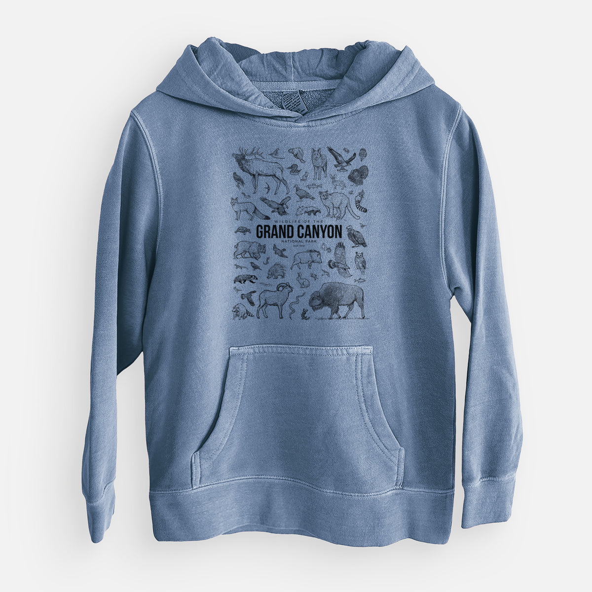 Wildlife of the Grand Canyon National Park - Youth Pigment Dyed Hoodie