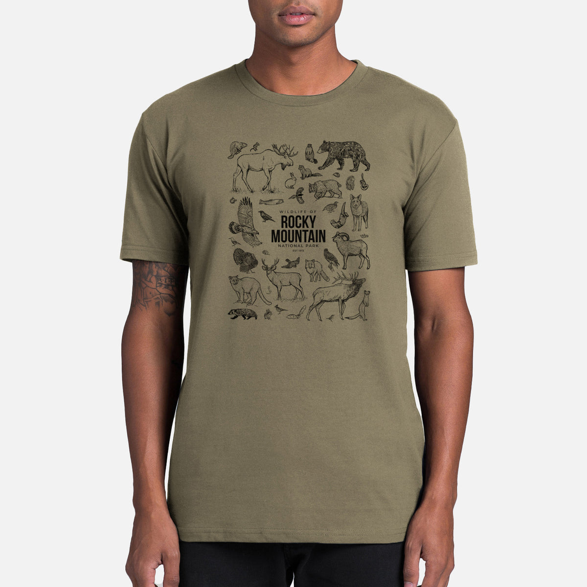 Wildlife of the Rocky Mountain National Park - Mens Everyday Staple Tee