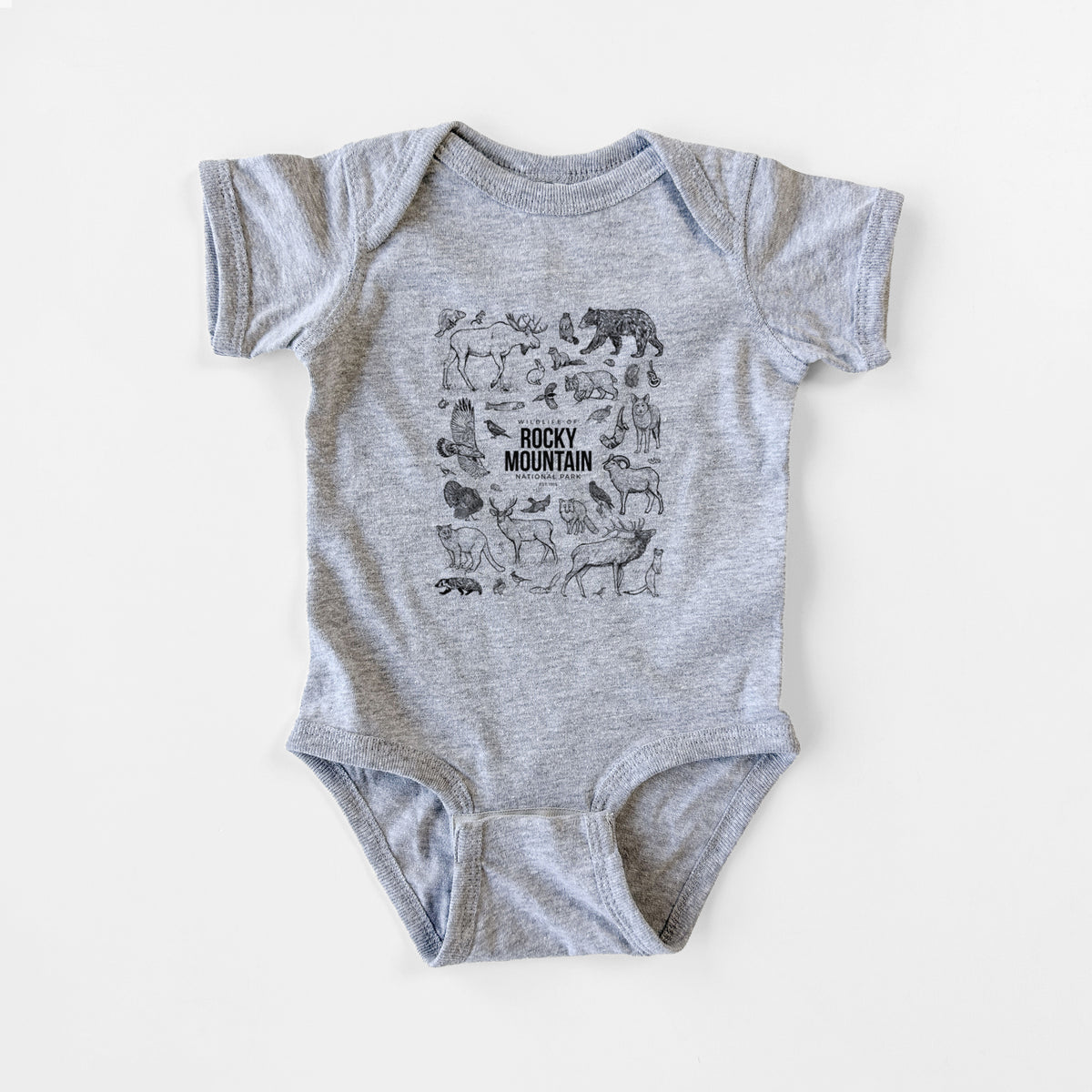 Wildlife of the Rocky Mountain National Park - Baby Fine Jersey Bodysuit