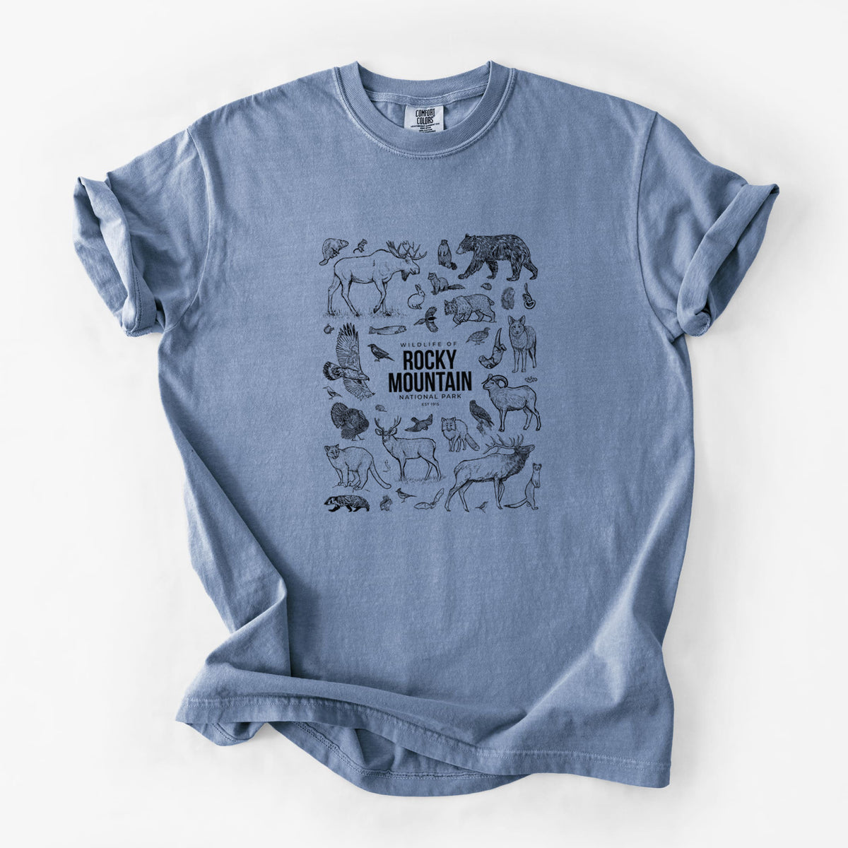 Wildlife of the Rocky Mountain National Park - Unisex Comfort Colors Garment-Dyed Heavyweight T-shirt