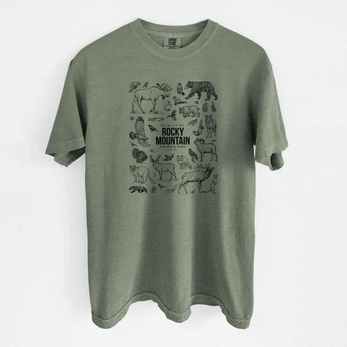Wildlife of the Rocky Mountain National Park - Unisex Comfort Colors Garment-Dyed Heavyweight T-shirt