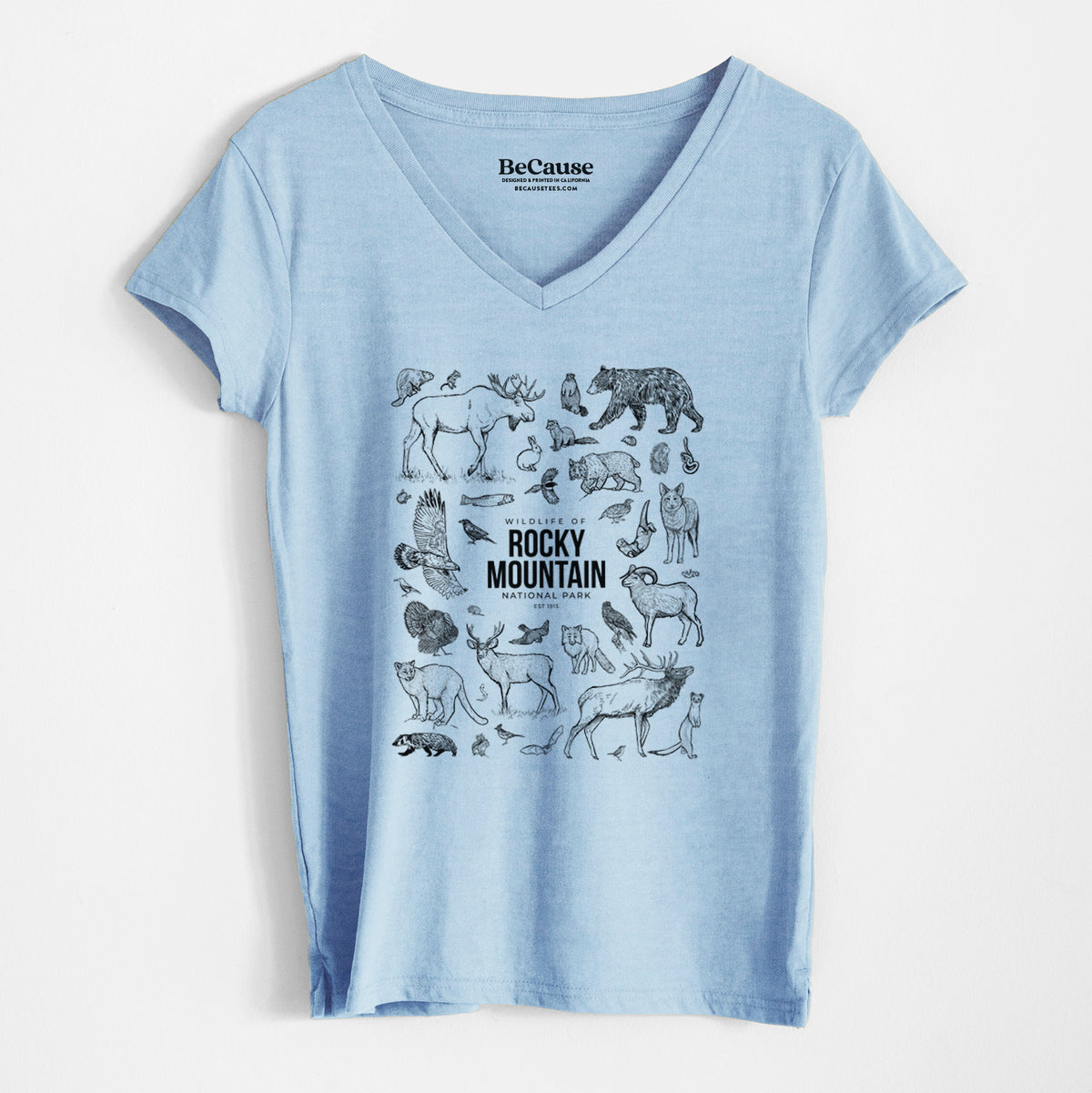 Wildlife of the Rocky Mountain National Park - Women&#39;s 100% Recycled V-neck