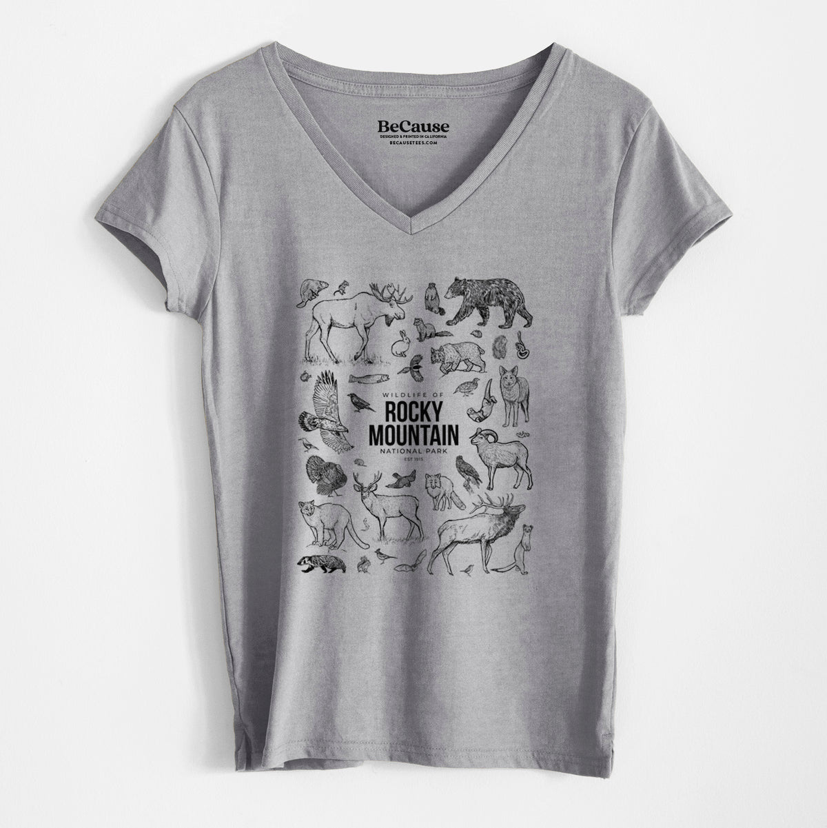 Wildlife of the Rocky Mountain National Park - Women&#39;s 100% Recycled V-neck