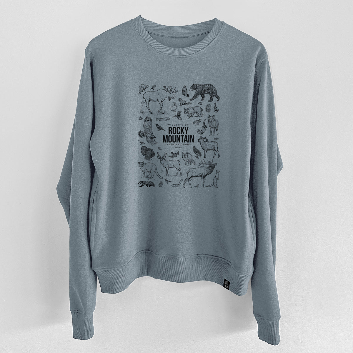 Wildlife of the Rocky Mountain National Park  - Unisex Reclaimed Crewneck Sweatshirt