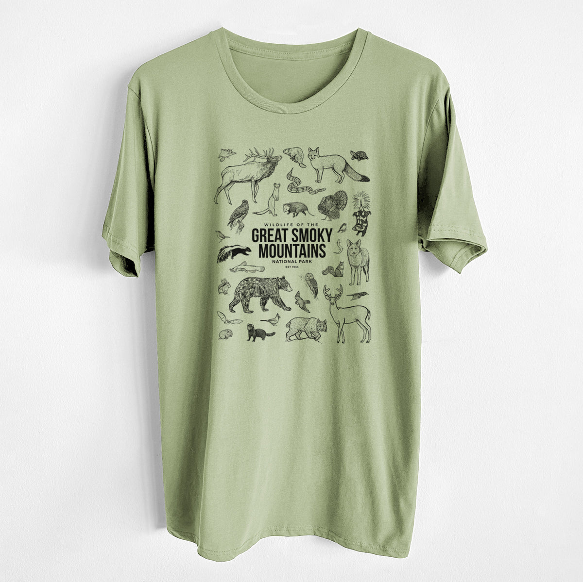 CLOSEOUT - Wildlife of the Great Smoky Mountains National Park - Unisex Crewneck - Made in USA - 100% Organic Cotton