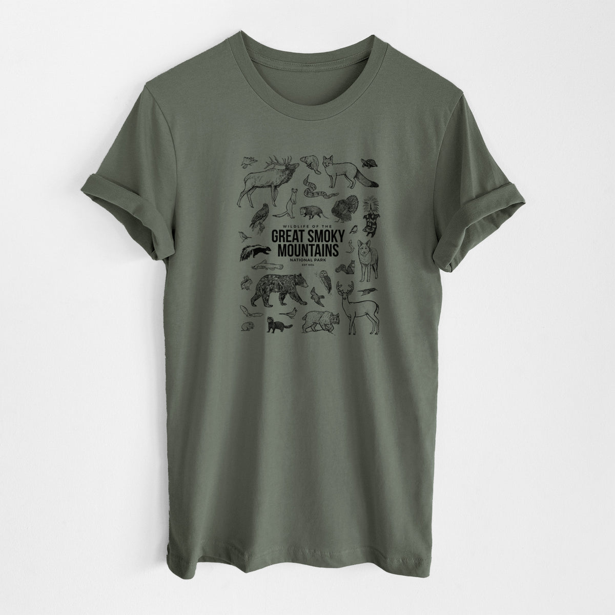 Wildlife of the Great Smoky Mountains National Park - Lightweight 100% Cotton Unisex Crewneck