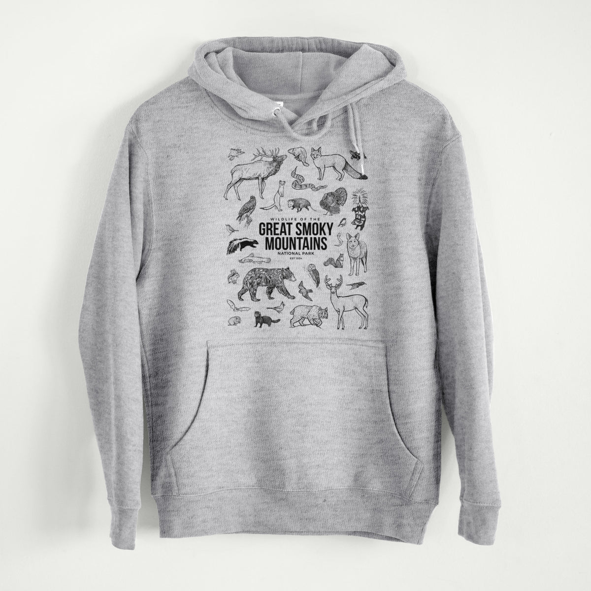 Wildlife of the Great Smoky Mountains National Park  - Mid-Weight Unisex Premium Blend Hoodie