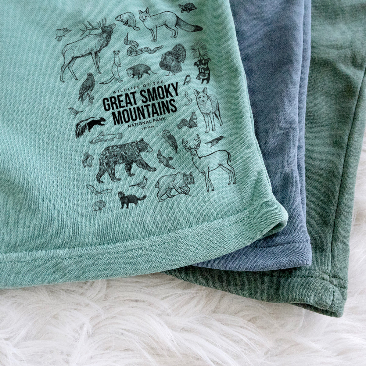 Wildlife of the Great Smoky Mountains National Park - Unisex Pigment Dyed Shorts