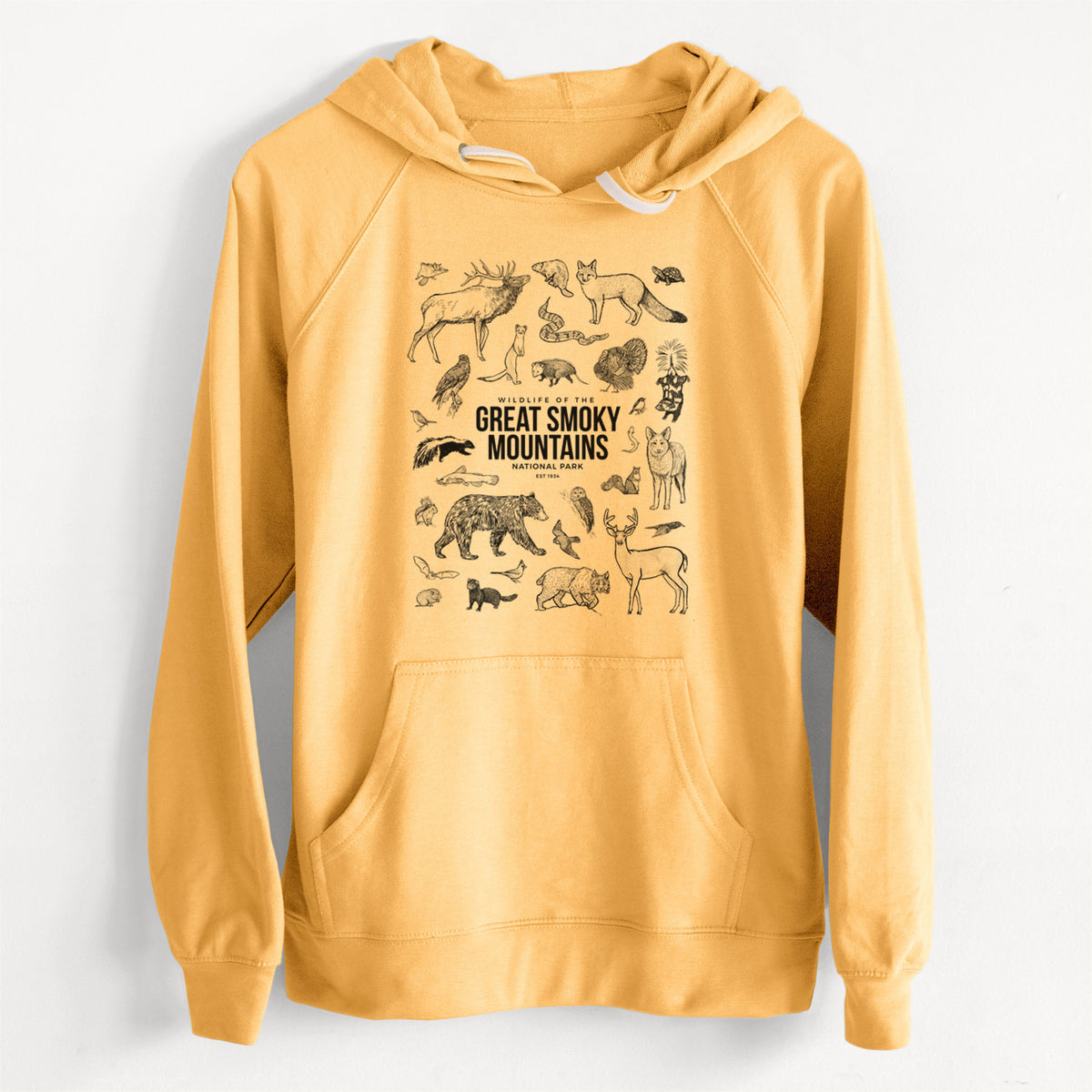 CLEARANCE - Wildlife of the Great Smoky Mountains National Park  - Unisex Slim Fit Loopback Terry Hoodie