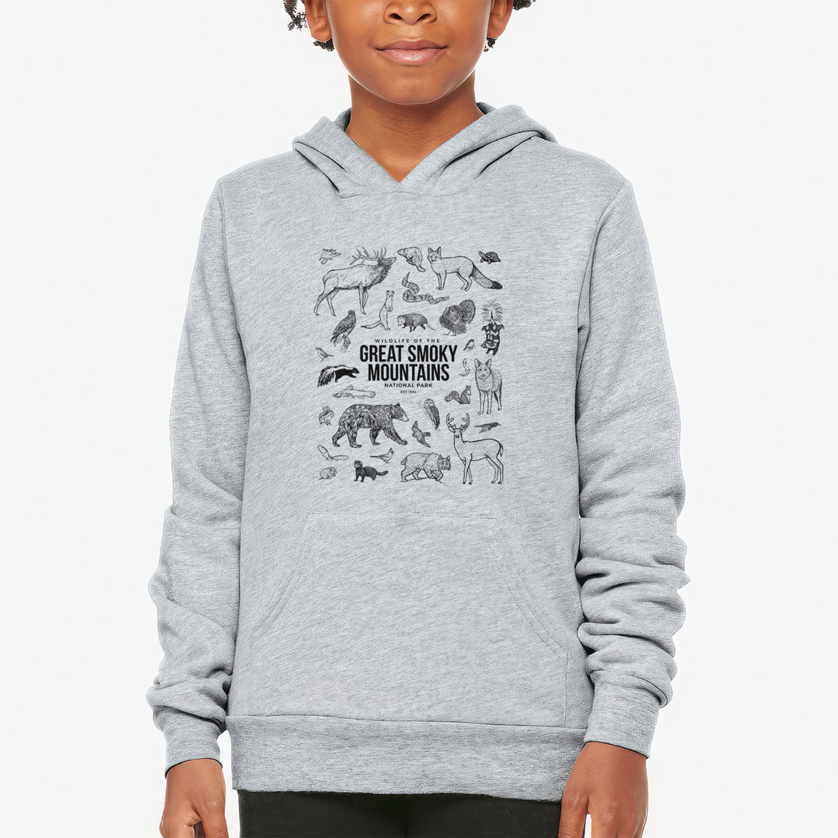 Wildlife of the Great Smoky Mountains National Park - Youth Hoodie Sweatshirt