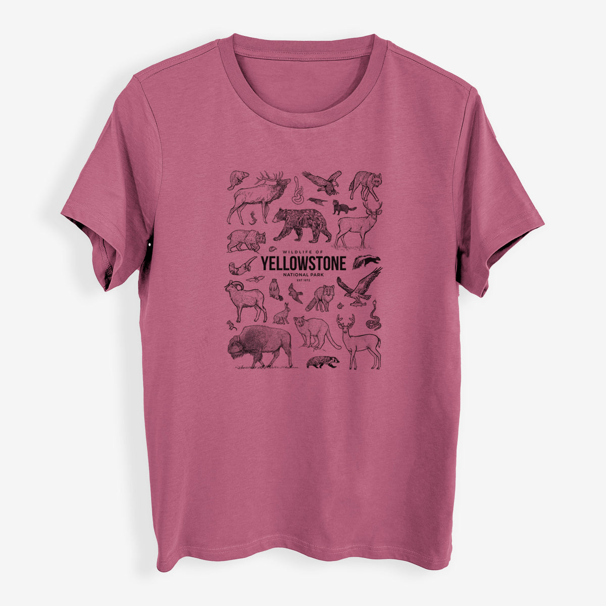 Wildlife of Yellowstone National Park - Womens Everyday Maple Tee