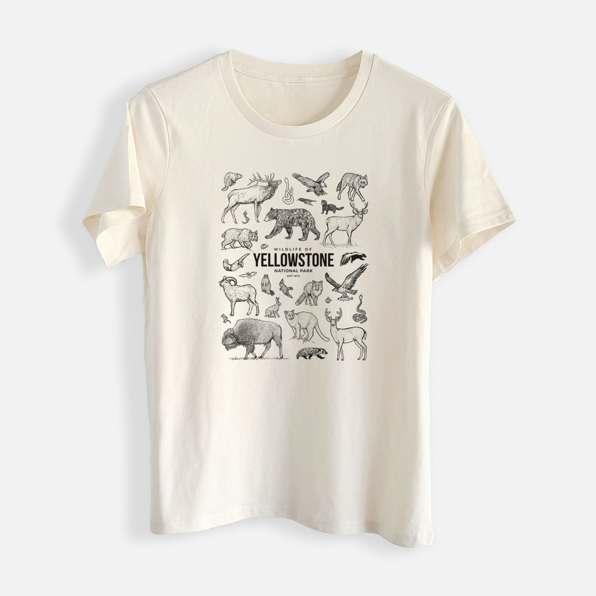 Wildlife of Yellowstone National Park - Womens Everyday Maple Tee