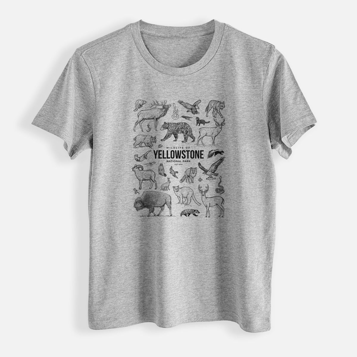 Wildlife of Yellowstone National Park - Womens Everyday Maple Tee